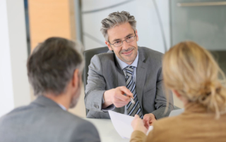 mature couple in lawyer's office