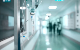 drip on the background a hospital corridor concept